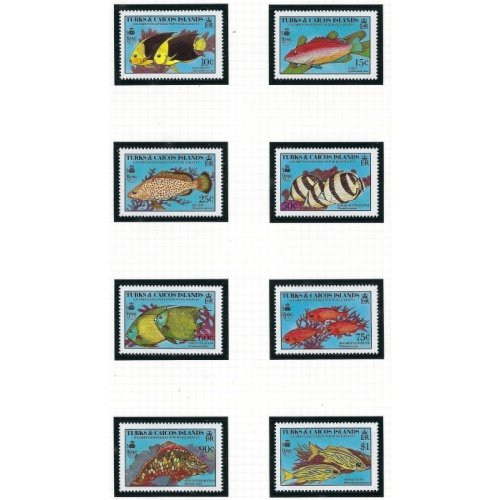 Turks and Caicos 836-43 MNH 1990 Fish (ak5487)