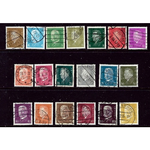 Germany 366-84 Used 1928-32 Ebert/Hindenburg set    (ha1004)