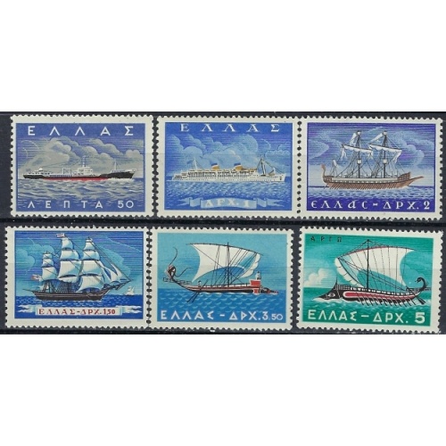 Greece 618-23 MNH 1958 Ships (ak1780)
