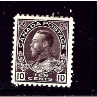 Canada 116 MHH 1912 issue / hinged remnants cover half the gun / 2019