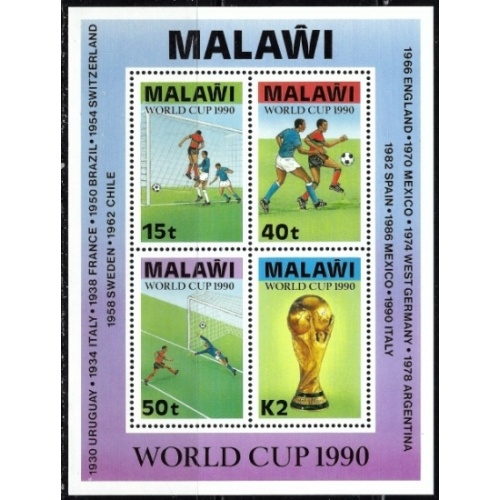 Malawi 569a MNH 1990 World Cup Soccer souvenir sheet (an3215)