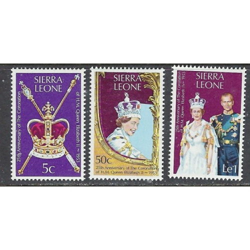 Sierra Leone 444-46 MNH 1978 QEII Silver Jubilee (ap8876)