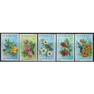 St Vincent 465-69 MNH 1976 Flowers (an2071)