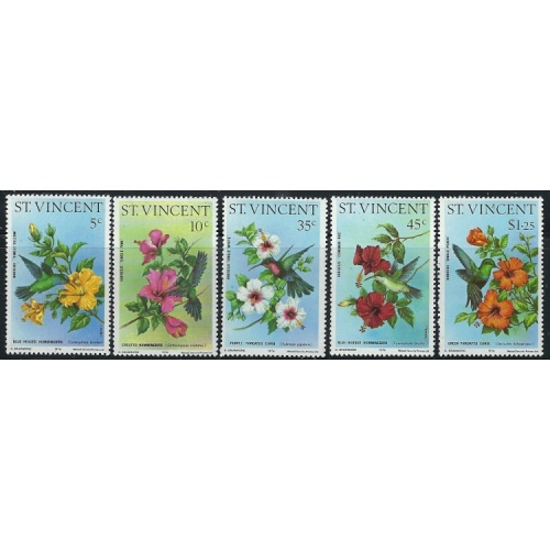St Vincent 465-69 MNH 1976 Flowers (an2071)