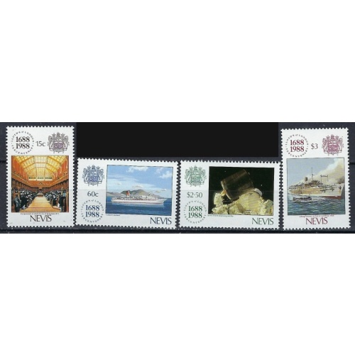 Nevis 571-74 MNH 1988 Lloyds of London (ak2059)