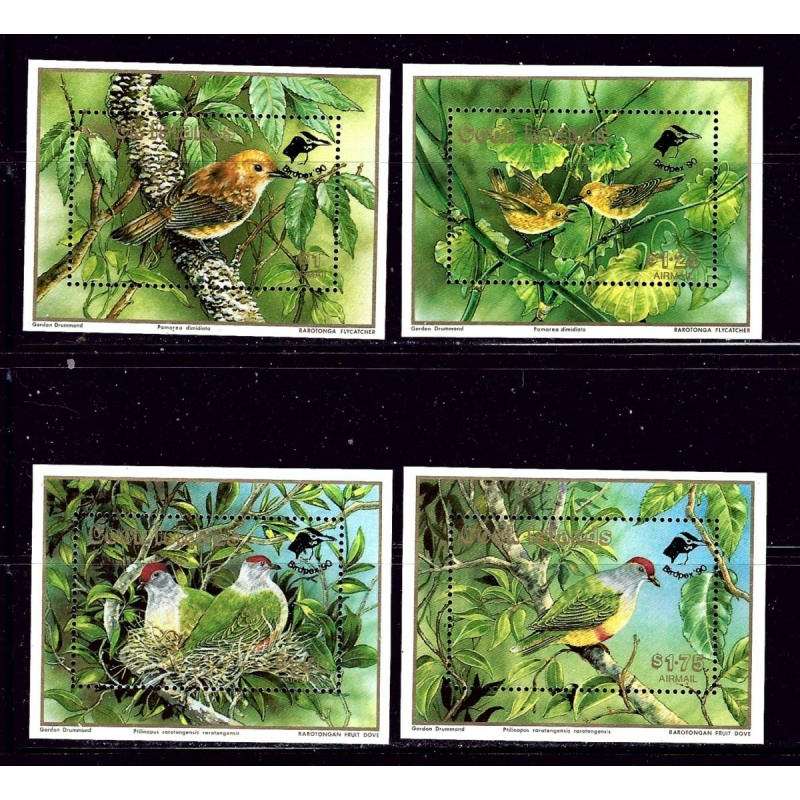 Cook Is C24-27 MNH 1990 Overprints on Bird set