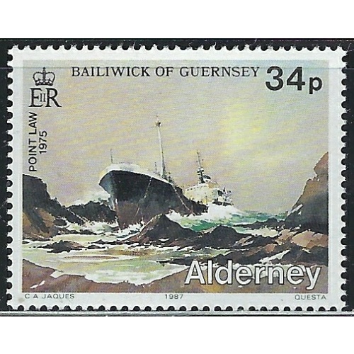 Guernsey Alderney 36 MNH 1987 Ship (an5138)