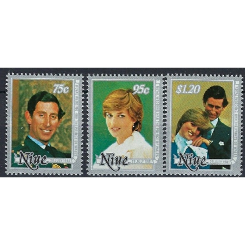 Niue 340-42 MNH 1981 Prince Charles Wedding (an7520)