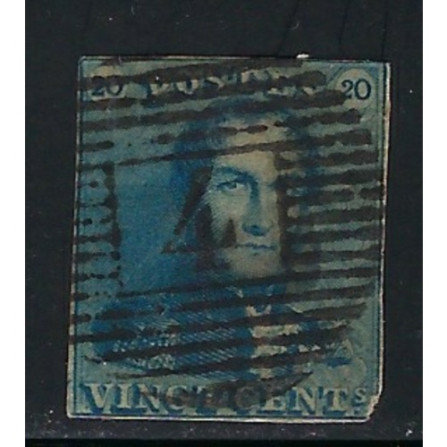 Belgium #2 Used 1849 issue; close trim; round corner (an3757)