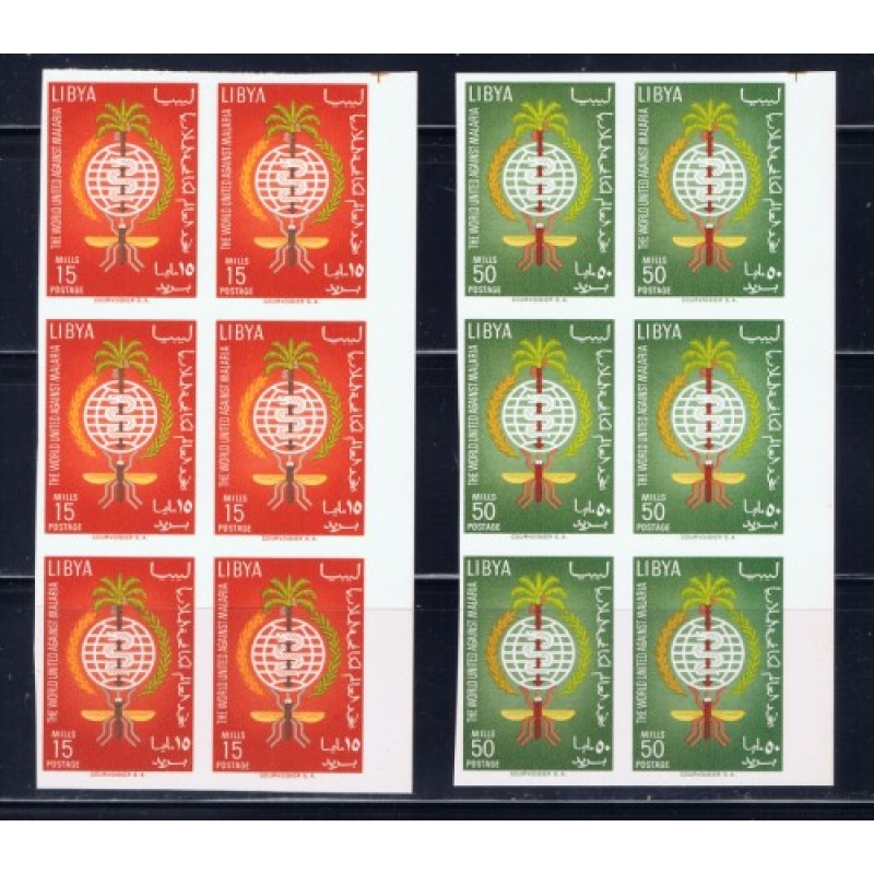 Libya 218-19 NH 1962 Imperf Blocks of 6