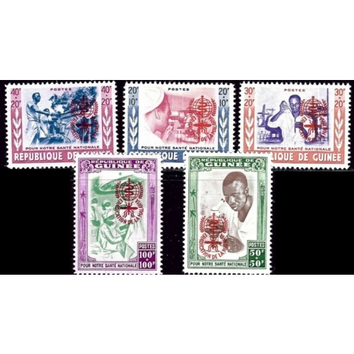 Guinea B25-29 MNH 1962 overprints (an2043)