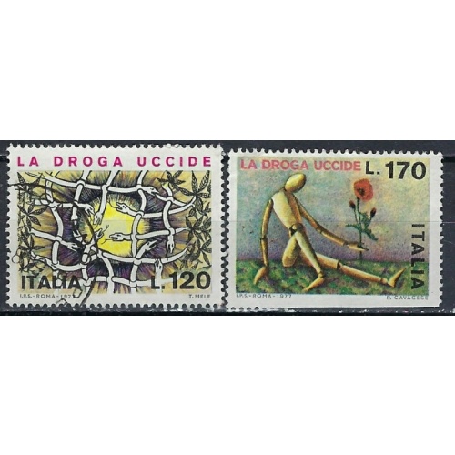 Italy 1254-55 Used 1977 set (ak2649)