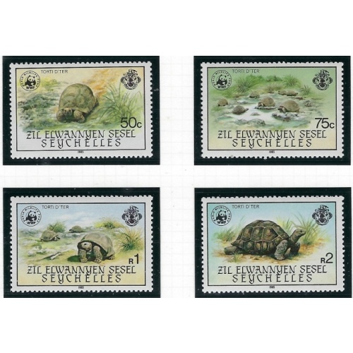 Zil Elwannyen Sesel 106-09 MNH 1985 Tortoises (W.W.F.) (ap9726)