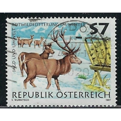 Austria 1721 Used 1997 Deer feeding (an2947)
