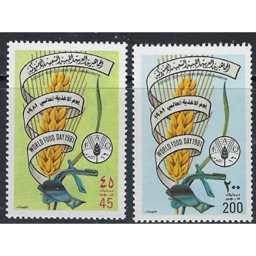 Libya 967-68 MNH 1981 World Food Day (ak5177)