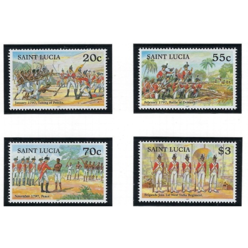 St Lucia 1076-79 MNH 1997 Events of 1797 (fe7185)