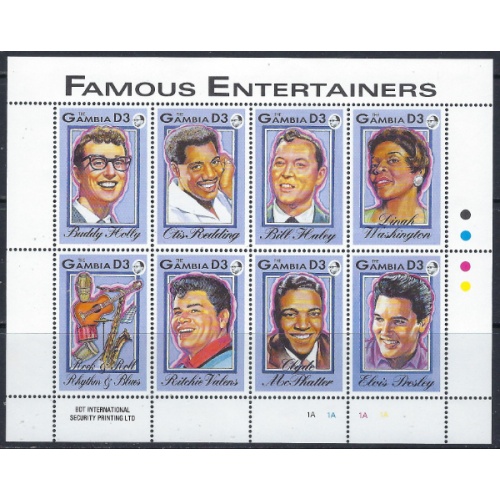 Gambia 1395 MNH 1993 Famous Entertainers sheet of 8 (ak6007)