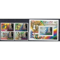 Belize 717-21 MNH 1984 Olympics (ak2479)