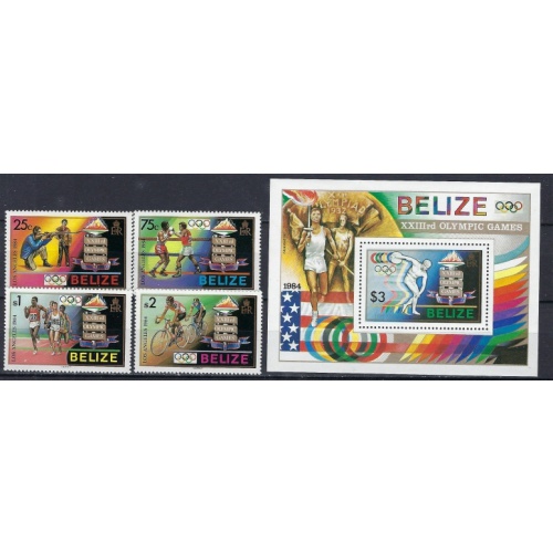 Belize 717-21 MNH 1984 Olympics (ak2479)