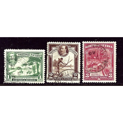 British Guiana 210-12 Used 1934 part set    (ap6200)
