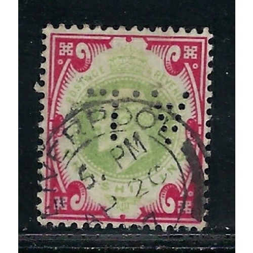 Great Britain 138 Used Perfin 1902 issue (fe5908)