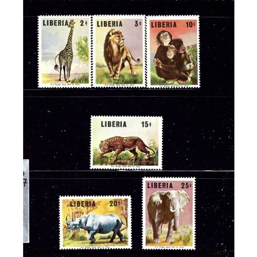 Liberia 451-52/454-57 MNH 1966 Wild Animals  part set