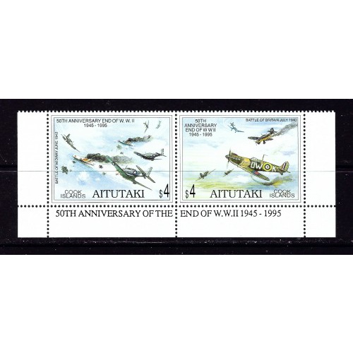 Aitutaki 510 NH 1995 Fighter Planes Pair