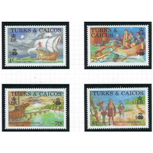 Turks and Caicos 734-37 MNH 1988 Discovery of America 500th anniversary (ak53...