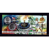 Cook Is 1000 1988 overprinted strip of 3