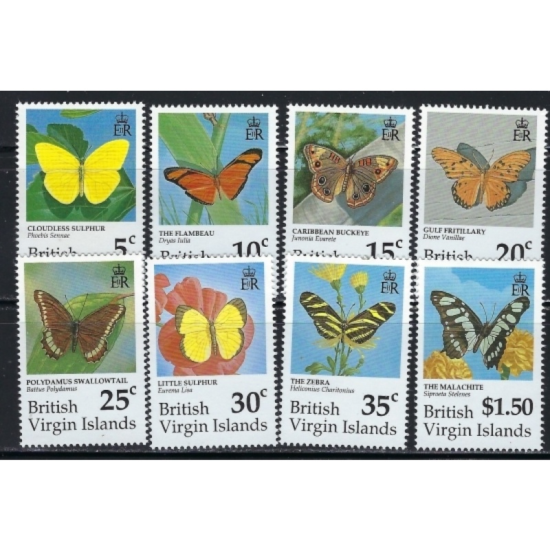 British Virgin Is 711-18 MNH 1991 Butterflies (an5428)
