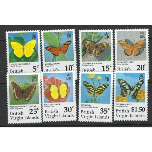 British Virgin Is 711-18 MNH 1991 Butterflies (fe5257)