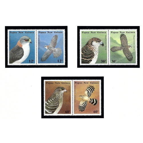 Papua New Guinea 620-25 MNH 1985 Indigenous Birds of Prey in pairs