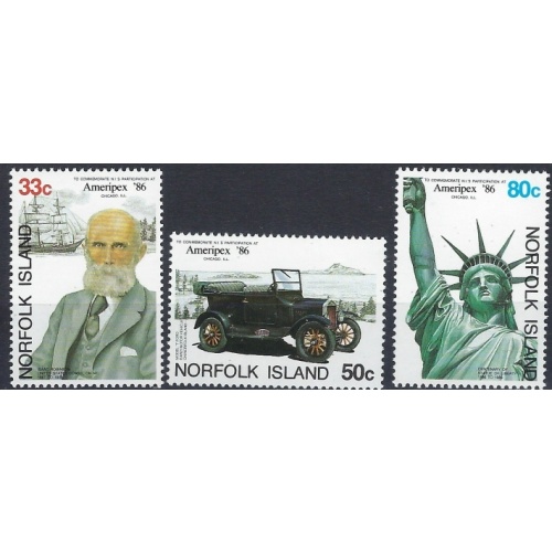 Norfolk Is 382-84 MNH 1986 Ameripex (an9346)