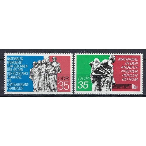 Germany DDR 1582-83 MNH 1974 Intl War Memorials (an9101)