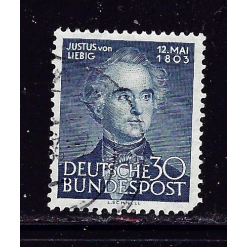 Germany 695 Used 1953 Justus von Liebig round corner