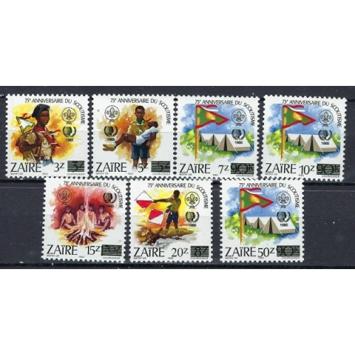 Zaire 1207-13 MNH 1985 Scouting (ak1123)