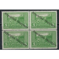 Albania 180 MNH Block of 4 1925 overprint (ak5535)