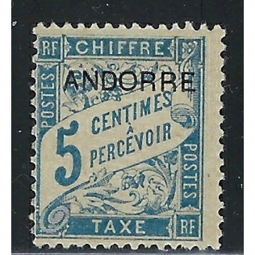 French Andorra J1 MH 1931 issue (an6143)