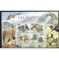 Burundi 866 MNH 2011 Birds of Prey sheet of 4 (an4198)