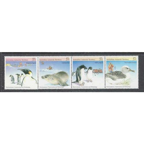 Australian Antarctic Terr L76 MNH 1988 Strip of 4 (been folded) (ap7446)