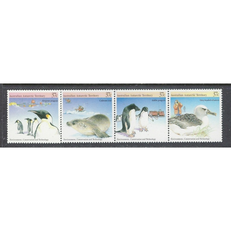 Australian Antarctic Terr L76 MNH 1988 Strip of 4 (been folded) (ap7446)