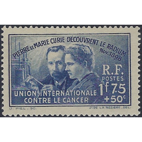 France B76 MH 1938 Pierre and Marie Curie (ak6058)