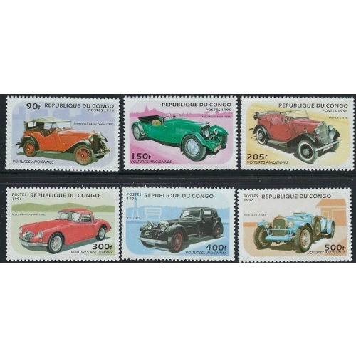 Congo PR 1089-94 MNH 1996 Antique Cars (an1034)