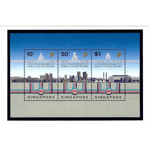 Singapore 531a MNH 1988 Public Utilities Board Anniv S/S    (KA)
