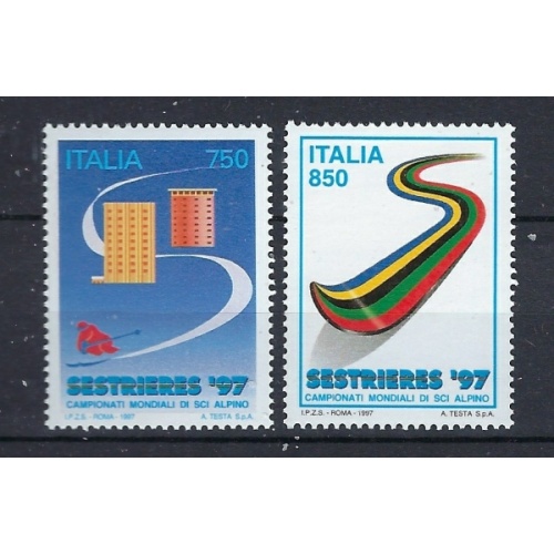 Italy 2125-26 MNH 1997 Skiing (an9576)