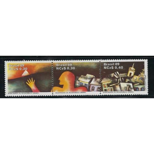 Brazil 2166 MNH 1989 Strip of 3 (fe7481)