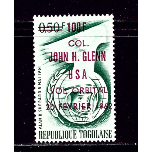 Togo 421a MNH 1962 John Glenn overprint