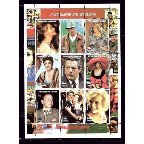 Senegal 1347 MNH 1999 Actors and Actresses sheet of 9