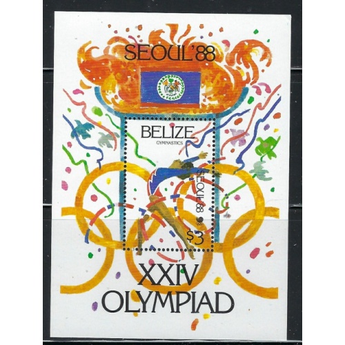 Belize 905 MNH 1988 Olympics souvenir sheet (fe6452)