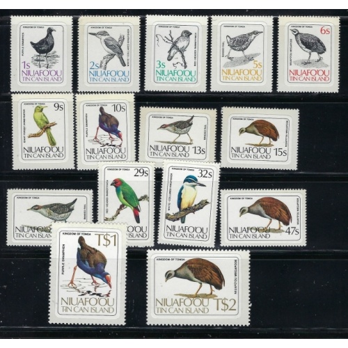 Tonga Niufi'ou 27-41 MNH 1983 Birds (fe5064)